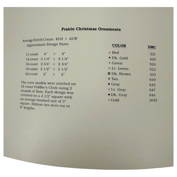 The Prairie Schooler A Prairie Christmas Book # 10 Cross Stitch Pattern Ornament - Picture 4 of 5
